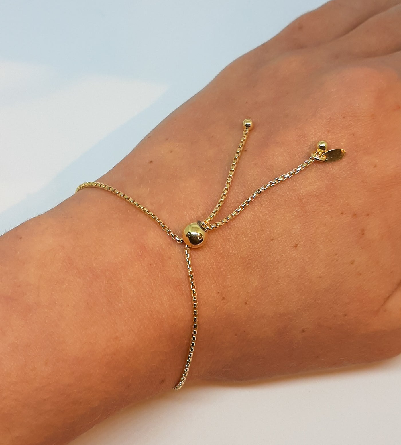 Yellow Gold Disc Slider Bracelet