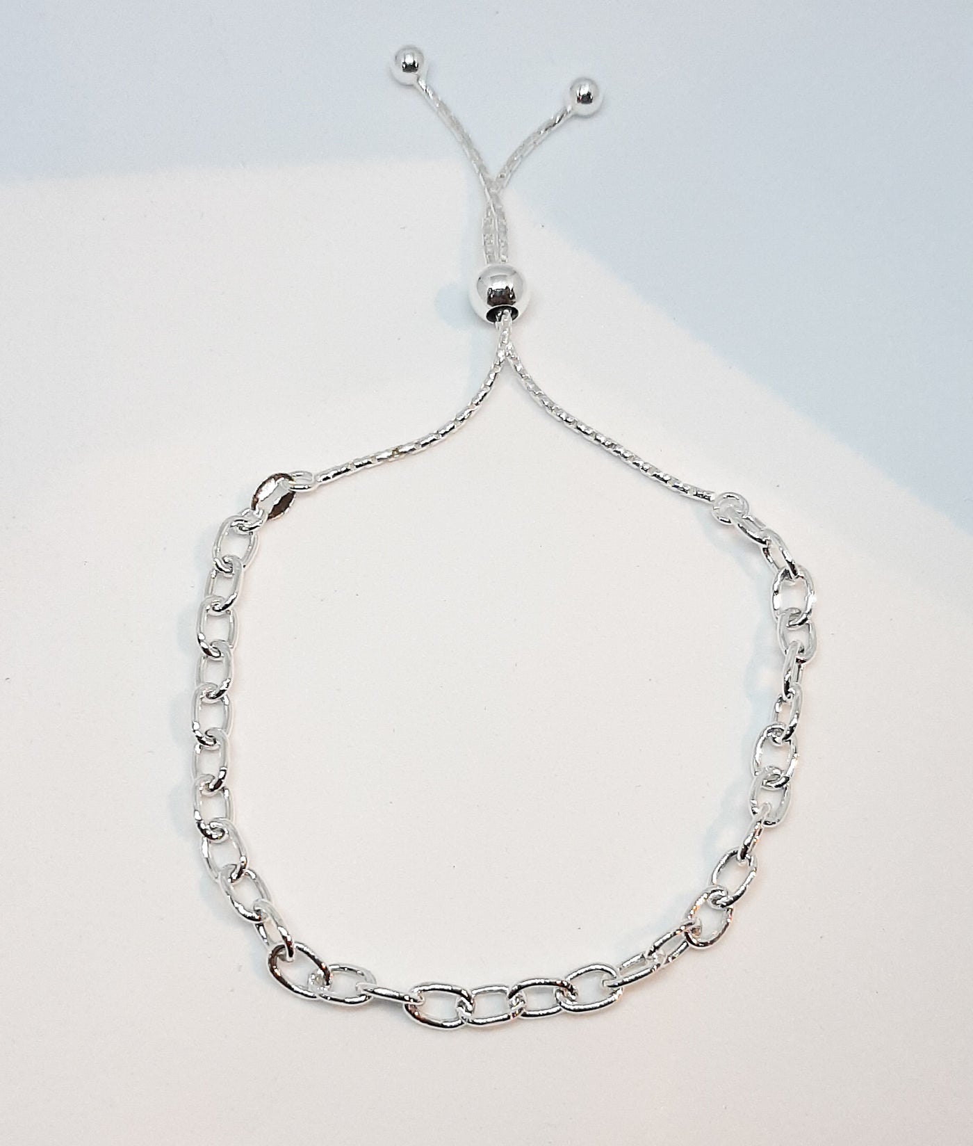 Silver Chain Link Slider Bracelet