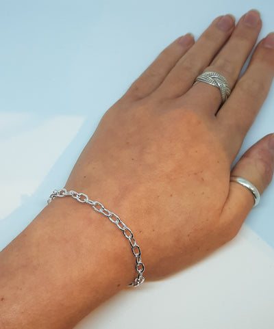 Silver Chain Link Slider Bracelet