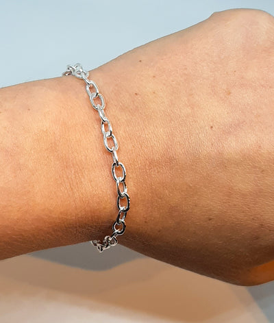 Silver Chain Link Slider Bracelet
