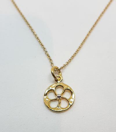 Yellow Gold Cut Out Flower Pendant