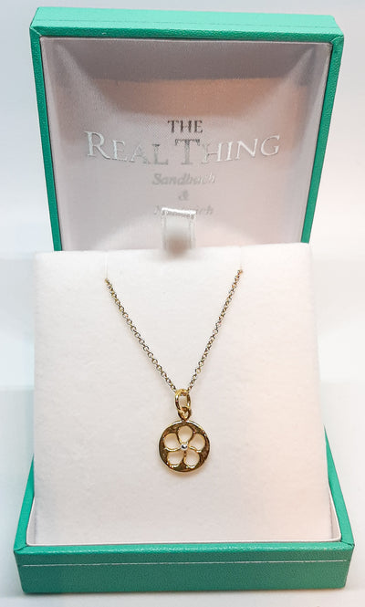 Yellow Gold Cut Out Flower Pendant