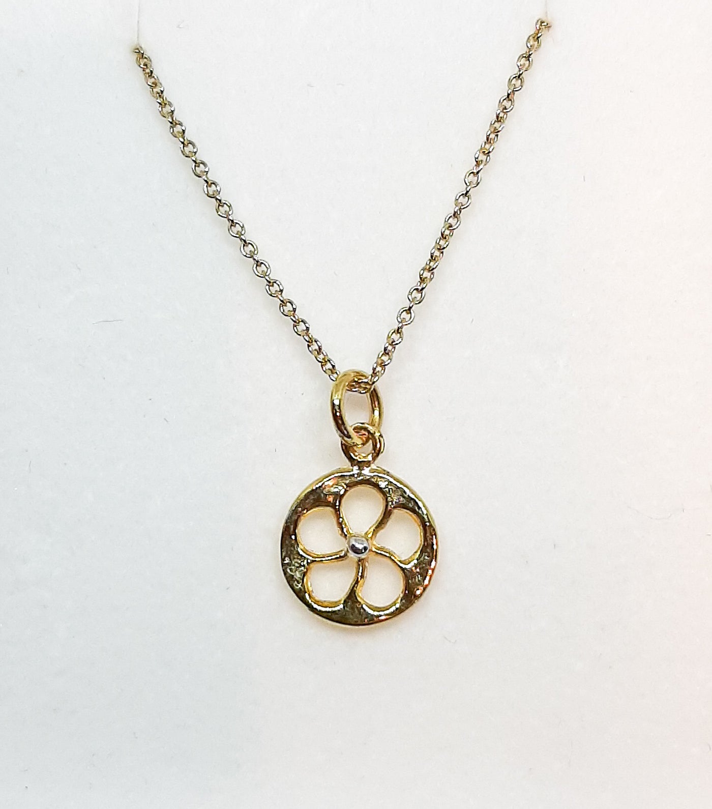 Yellow Gold Cut Out Flower Pendant