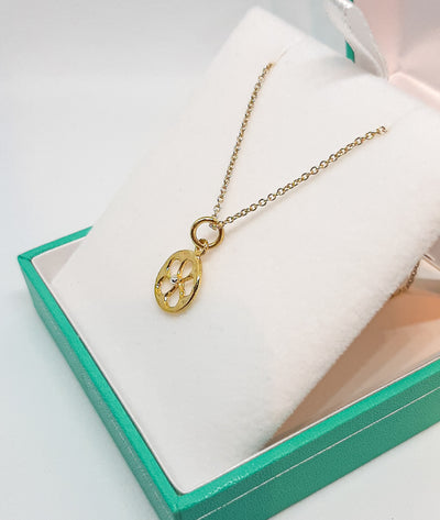 Yellow Gold Cut Out Flower Pendant