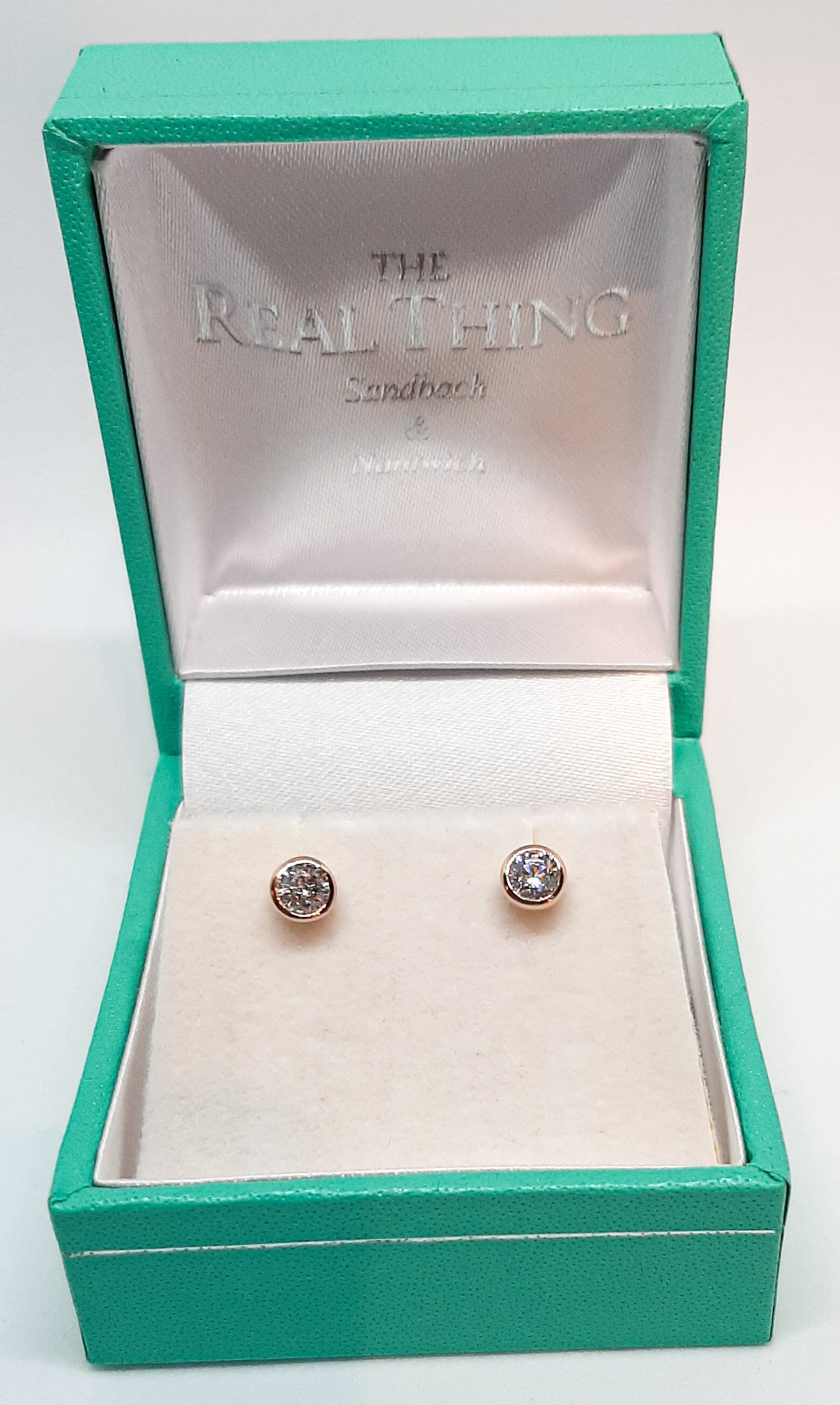 Rose Gold CZ Stud Earrings