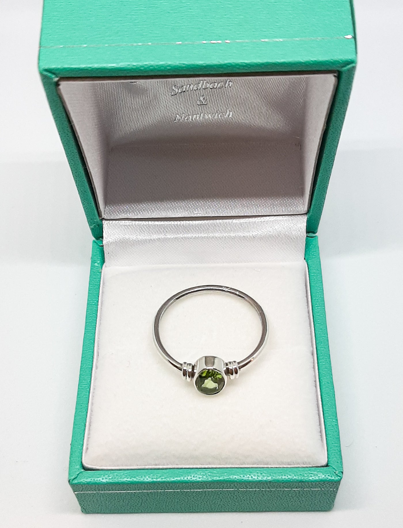 Oval Peridot Silver Ring