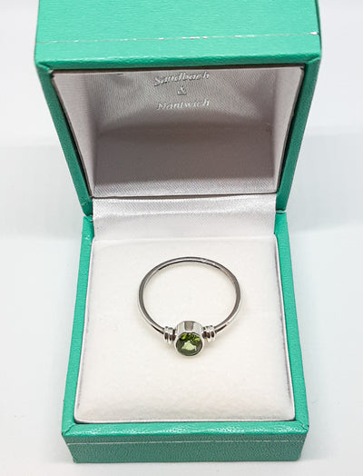 Oval Peridot Silver Ring