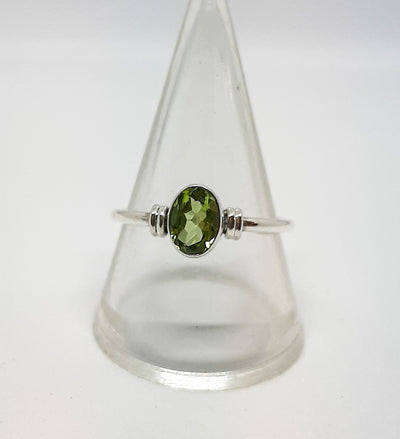 Oval Peridot Silver Ring