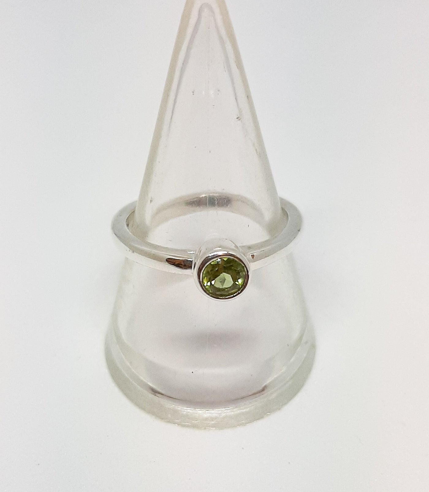 Dainty Round Peridot Ring