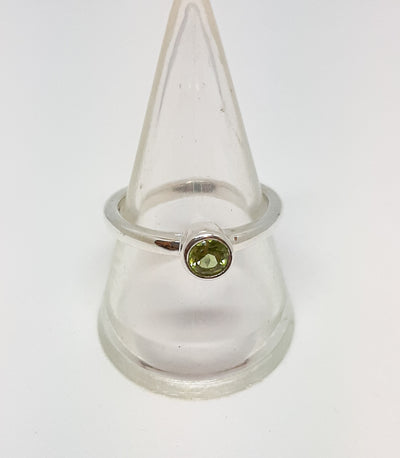 Dainty Round Peridot Ring