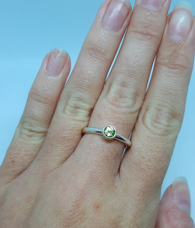 Dainty Round Peridot Ring