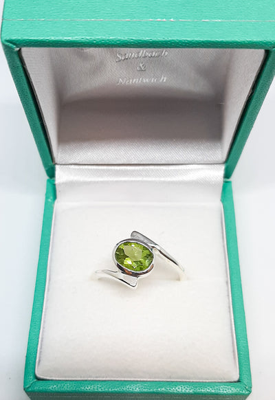 Abstract Oval Peridot Ring