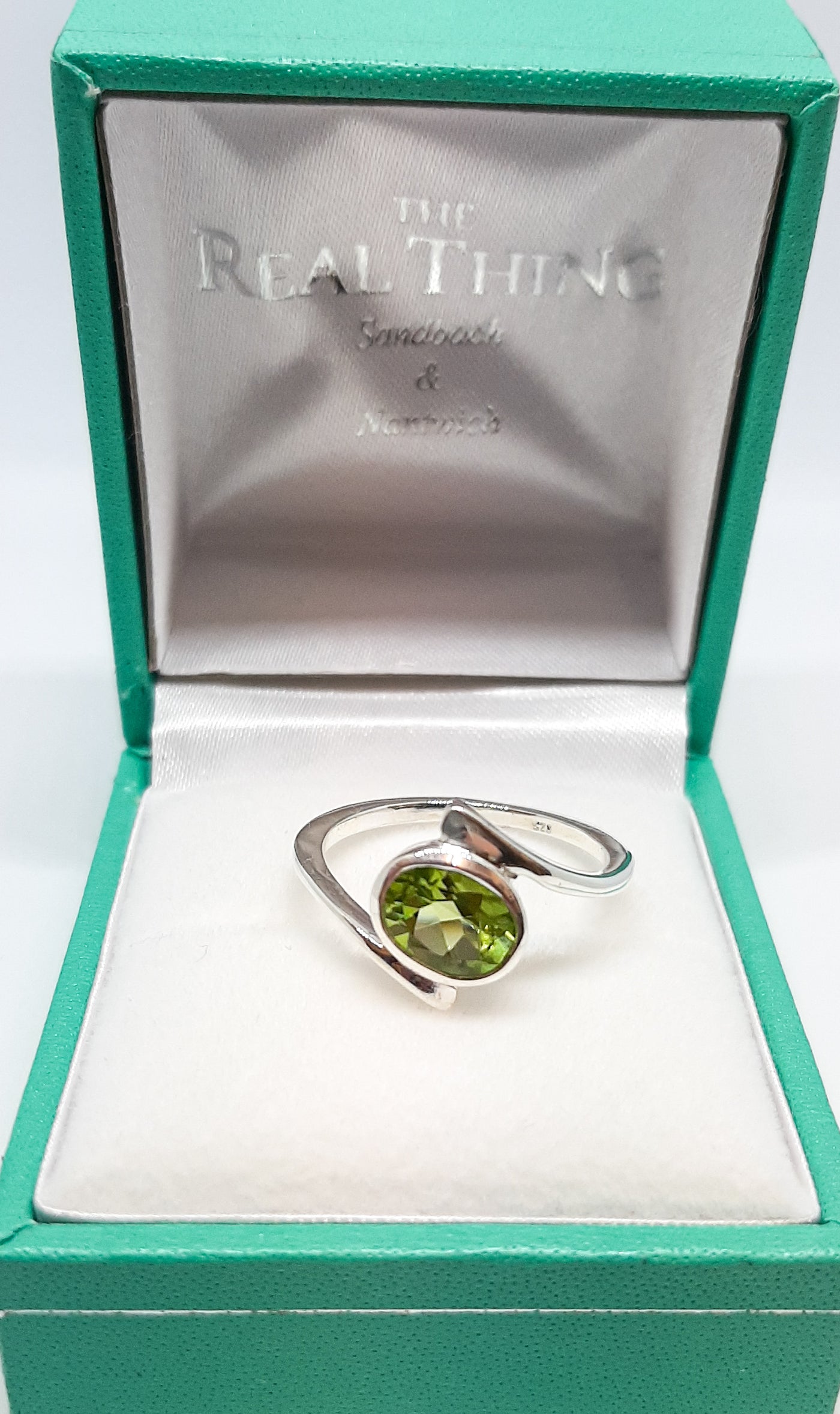 Abstract Oval Peridot Ring