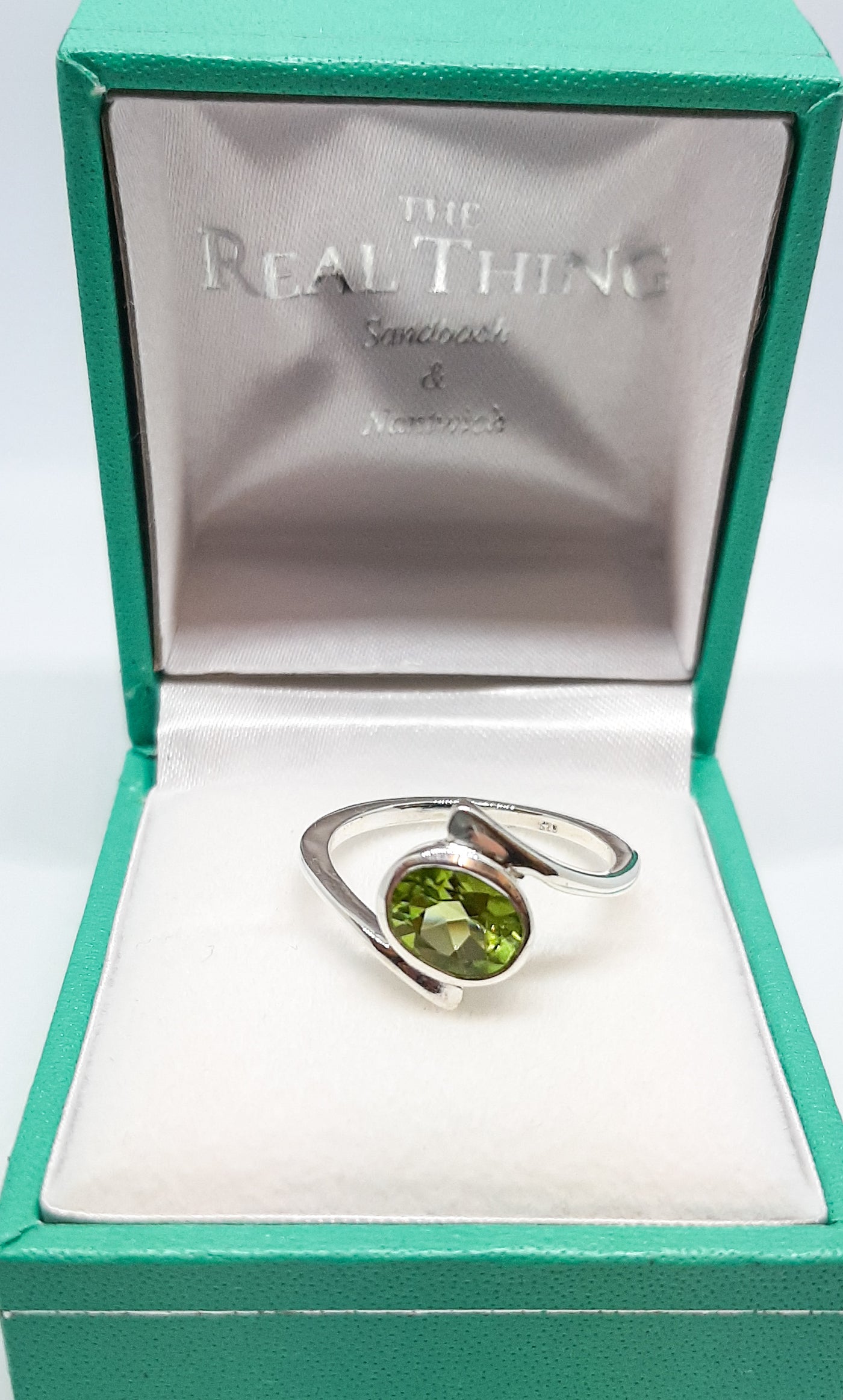 Abstract Oval Peridot Ring