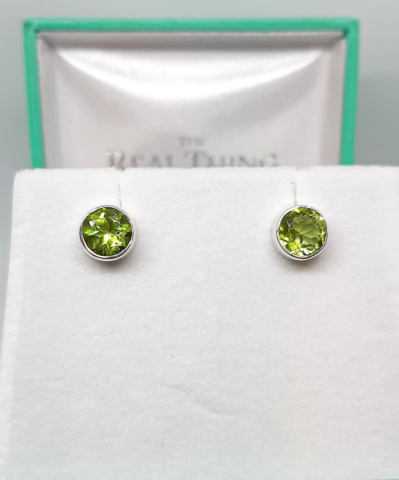 6mm Round Peridot Stud Earrings