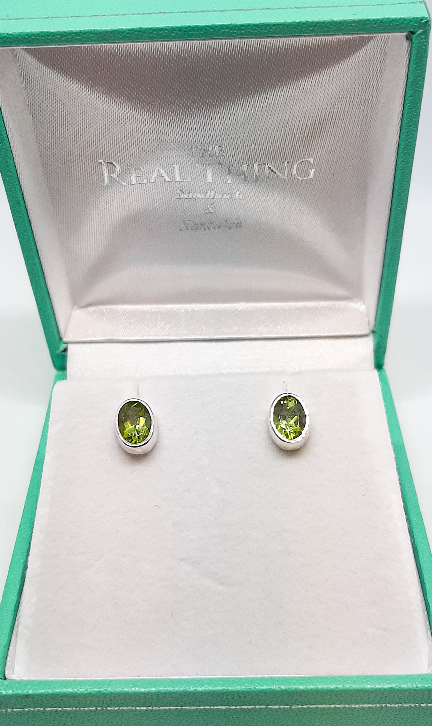 Oval Peridot Stud Earrings