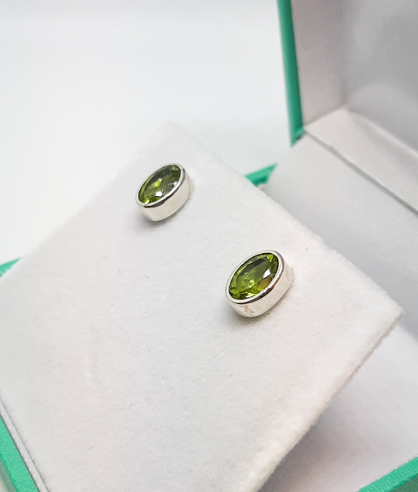 Oval Peridot Stud Earrings
