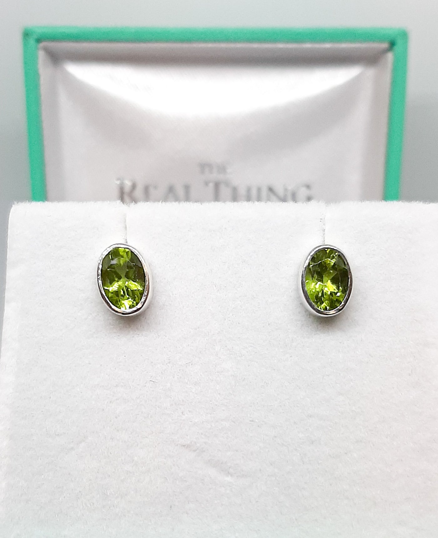 Oval Peridot Stud Earrings