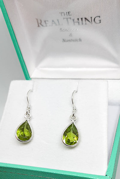 Peridot Tear Drop Earrings