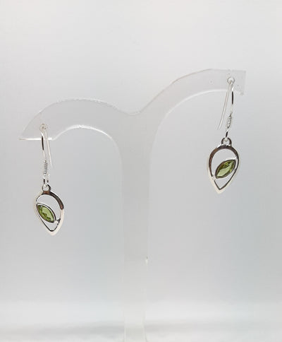 Marquis Peridot Inverted Tear Drop Earrings