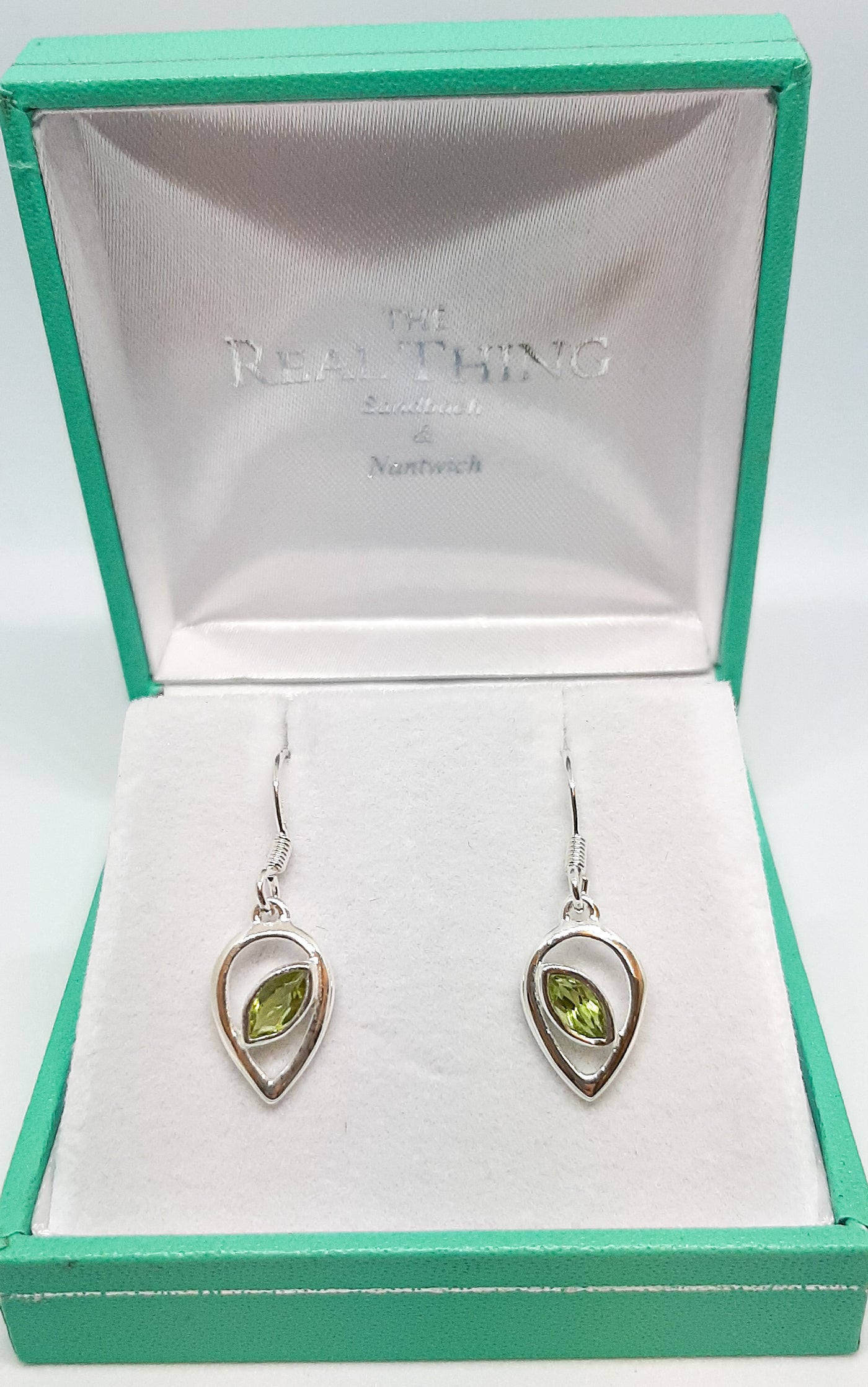 Marquis Peridot Inverted Tear Drop Earrings