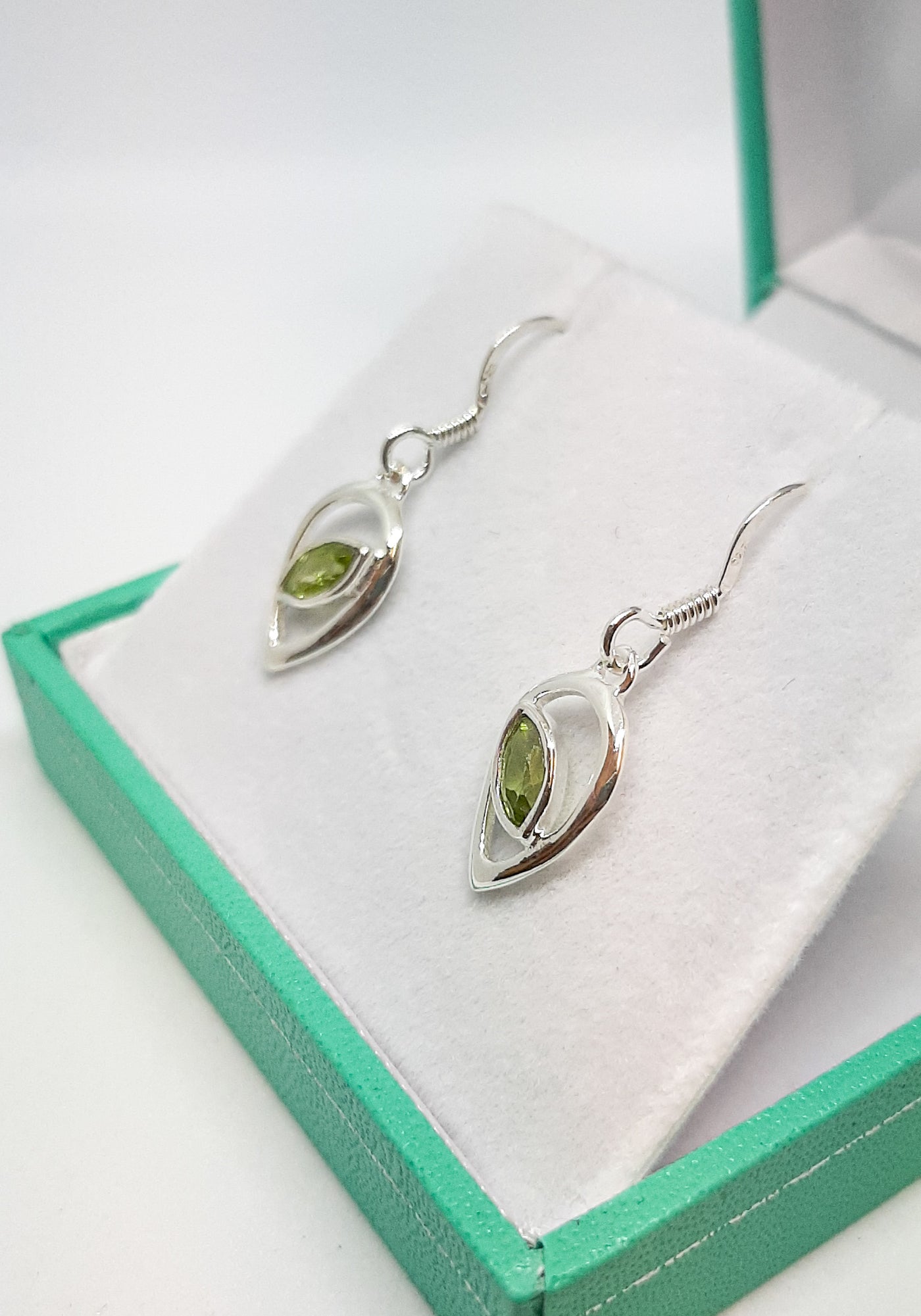 Marquis Peridot Inverted Tear Drop Earrings