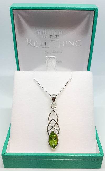 Marquis Peridot Celtic Pendant