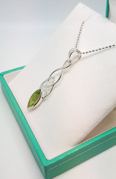 Marquis Peridot Celtic Pendant