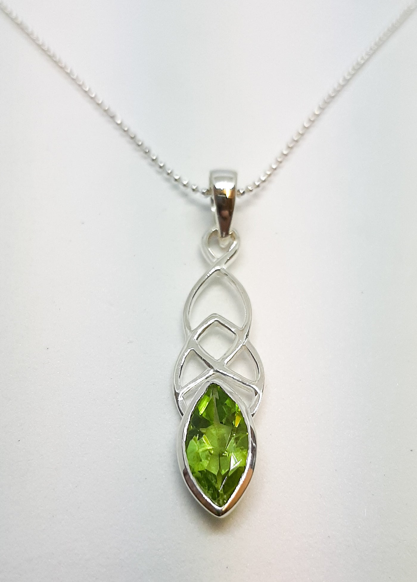 Marquis Peridot Celtic Pendant