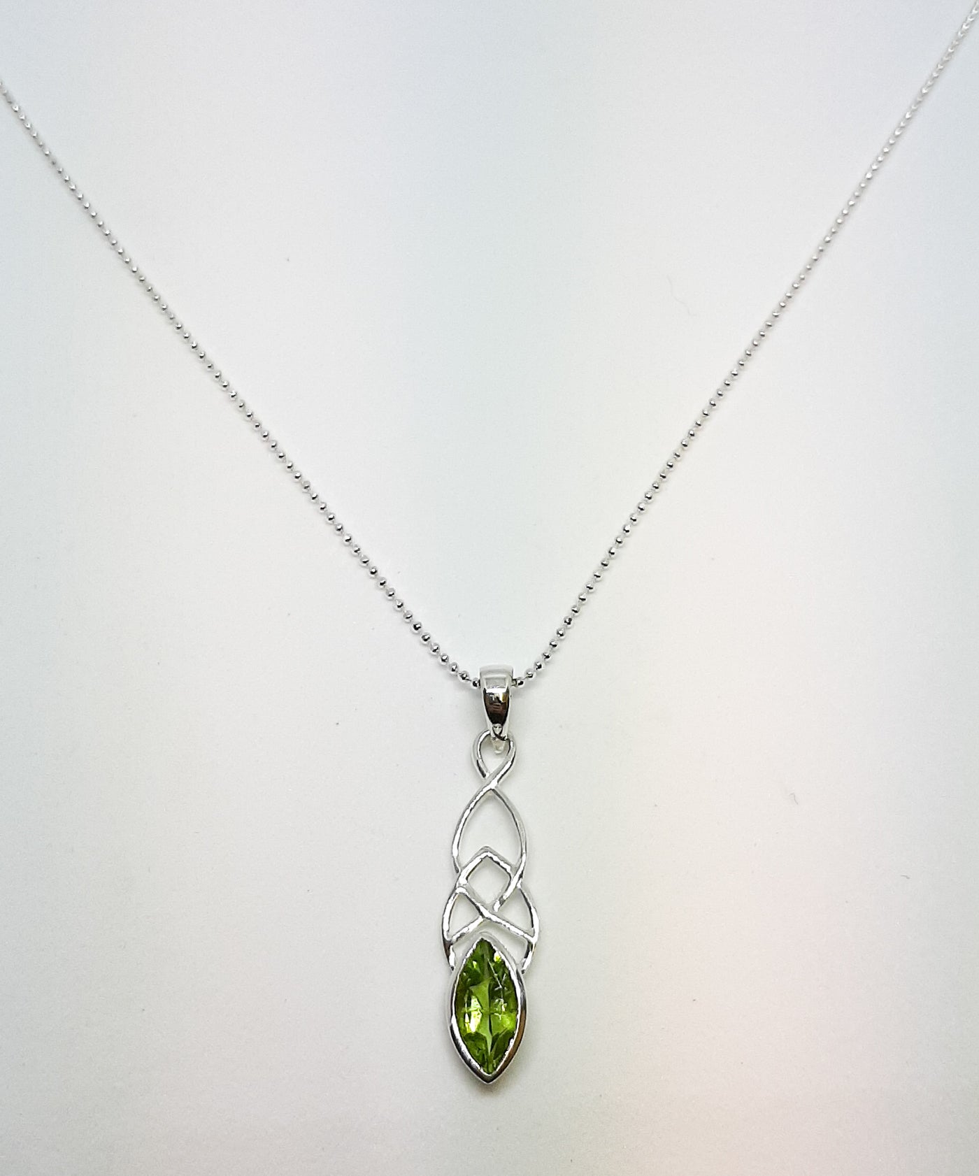 Marquis Peridot Celtic Pendant