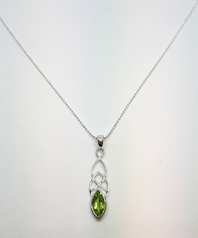 Marquis Peridot Celtic Pendant