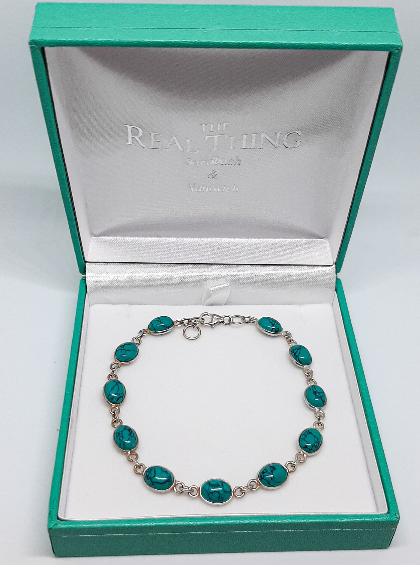 Turquoise Small Oval Linked Bracelet