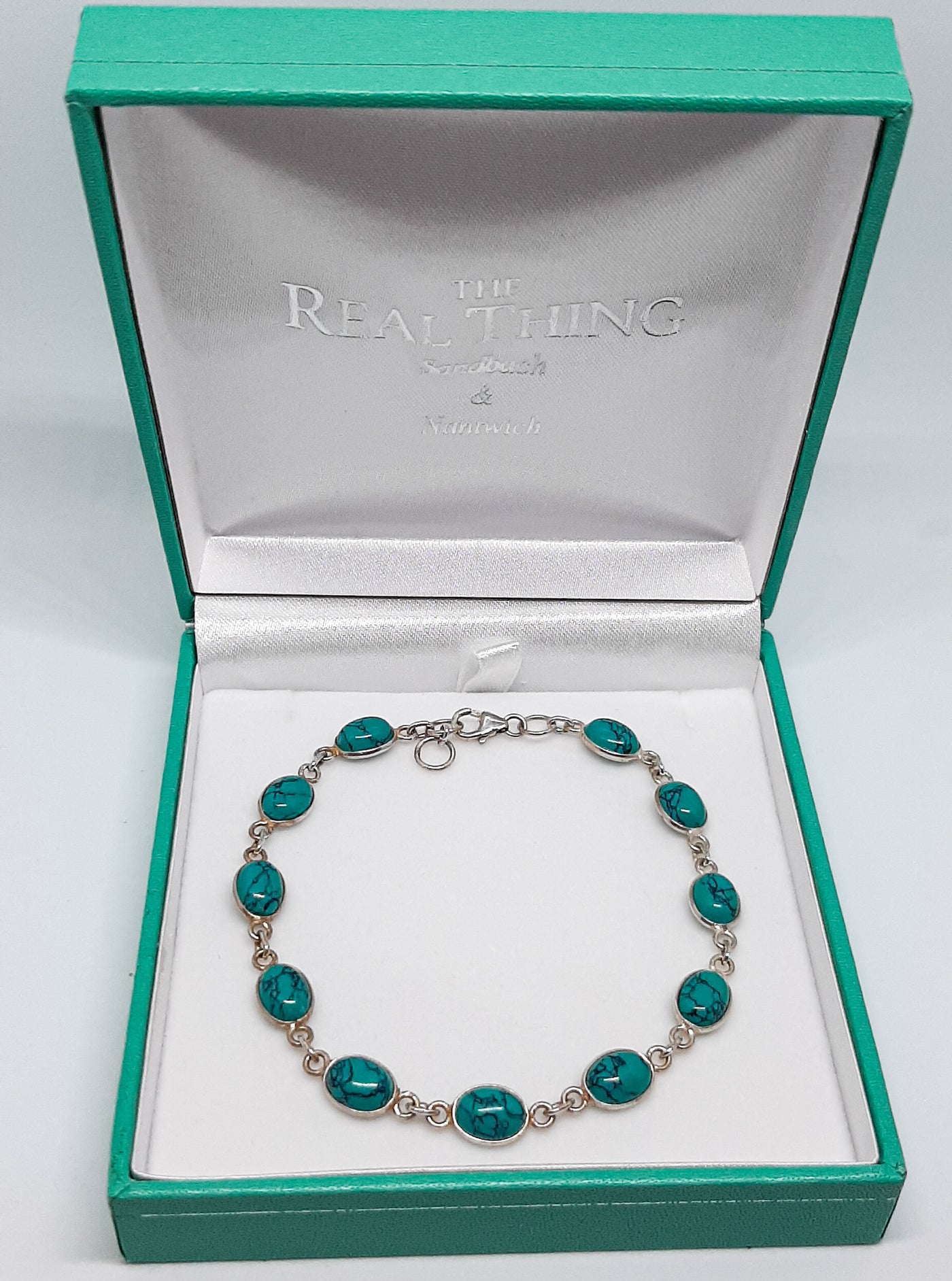 Turquoise Small Oval Linked Bracelet