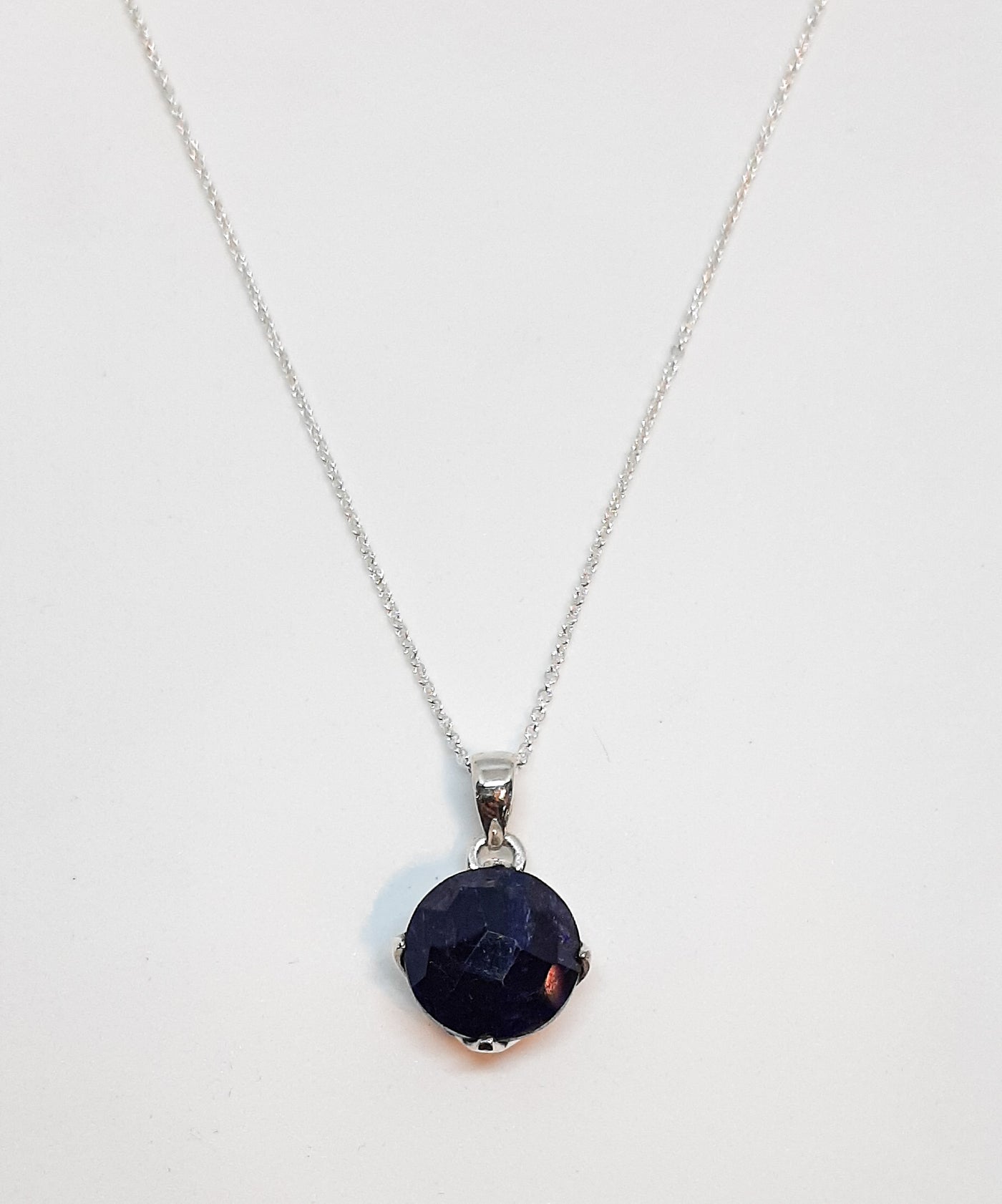 Sapphire Round Deep Stone Pendant