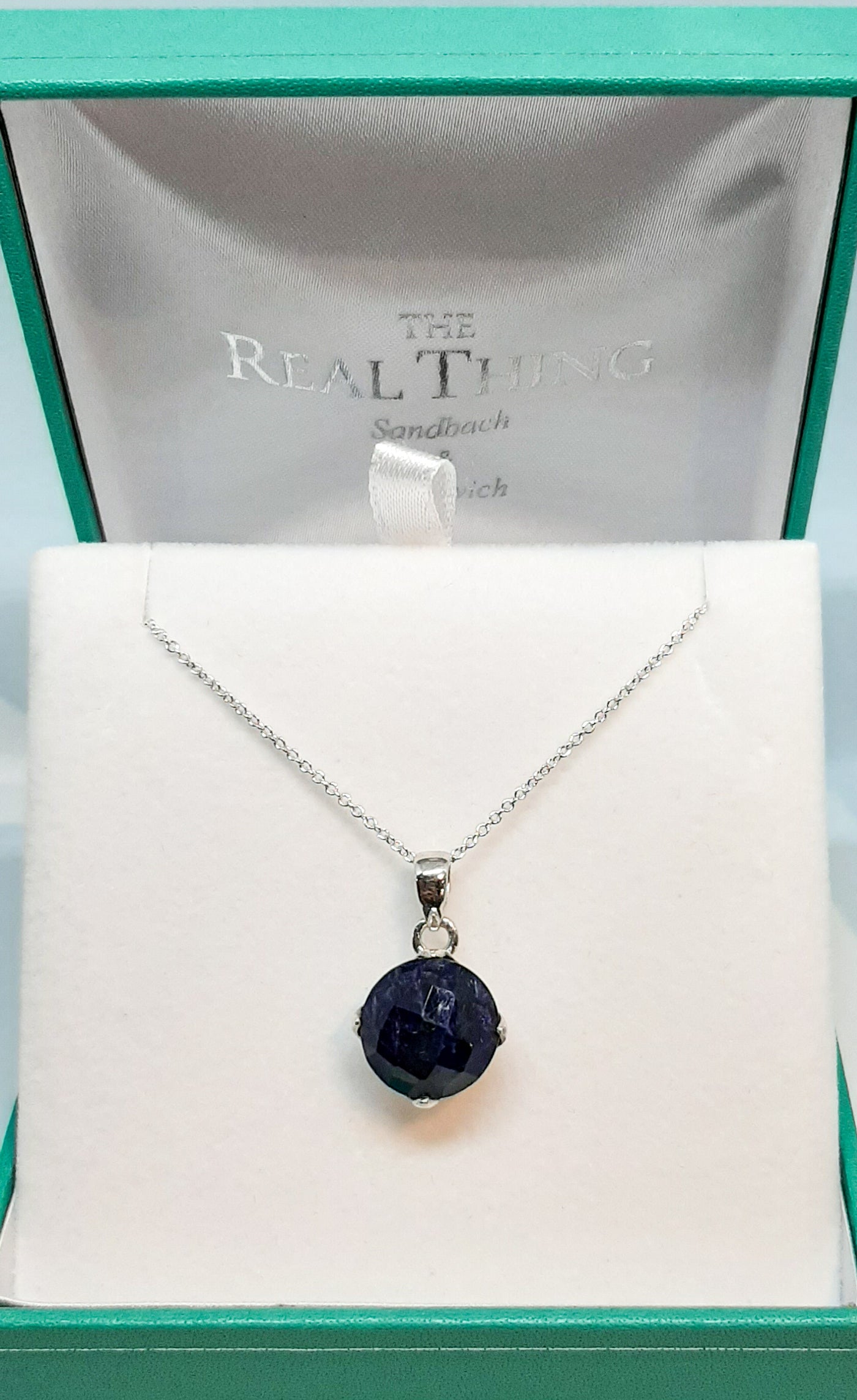 Sapphire Round Deep Stone Pendant