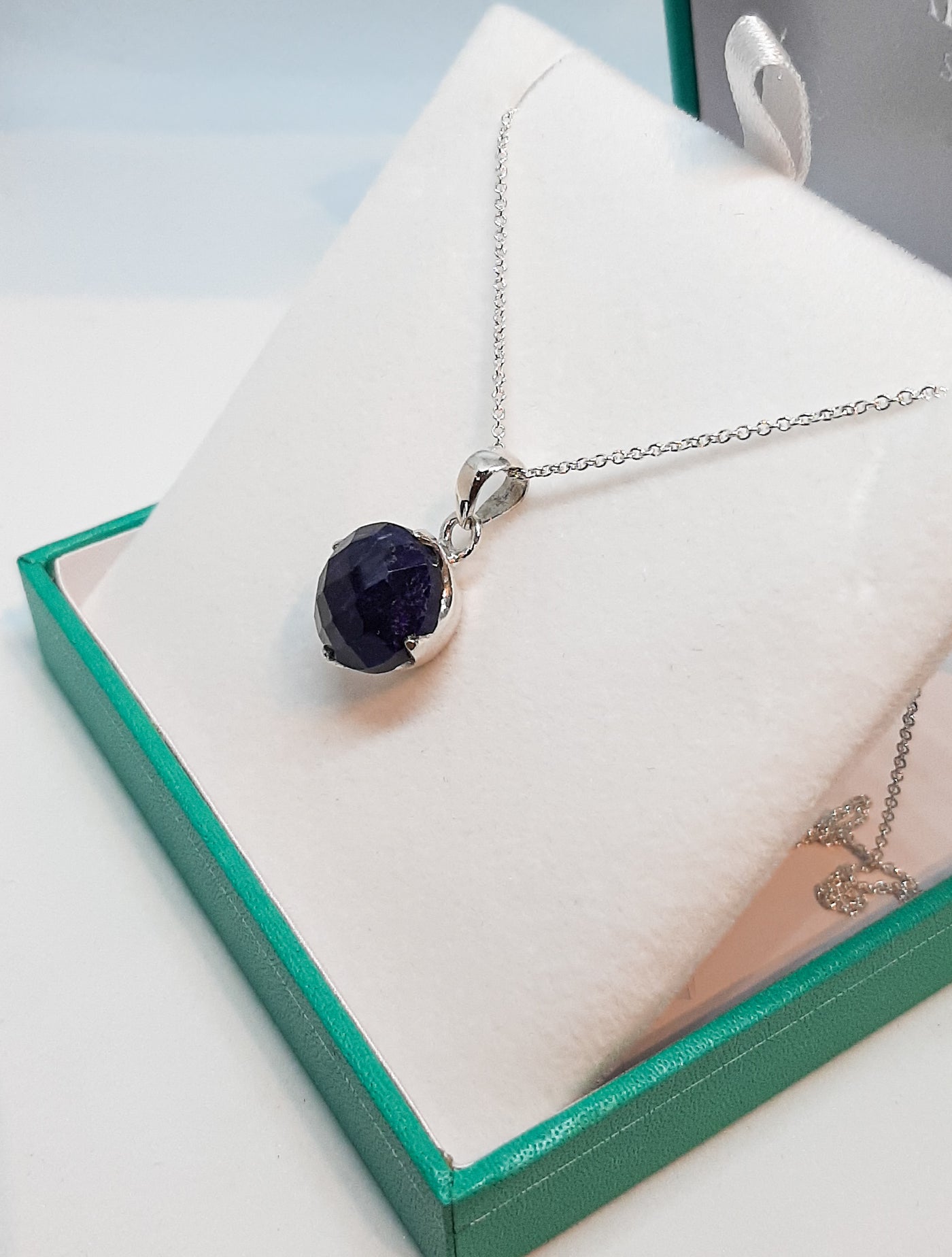 Sapphire Round Deep Stone Pendant