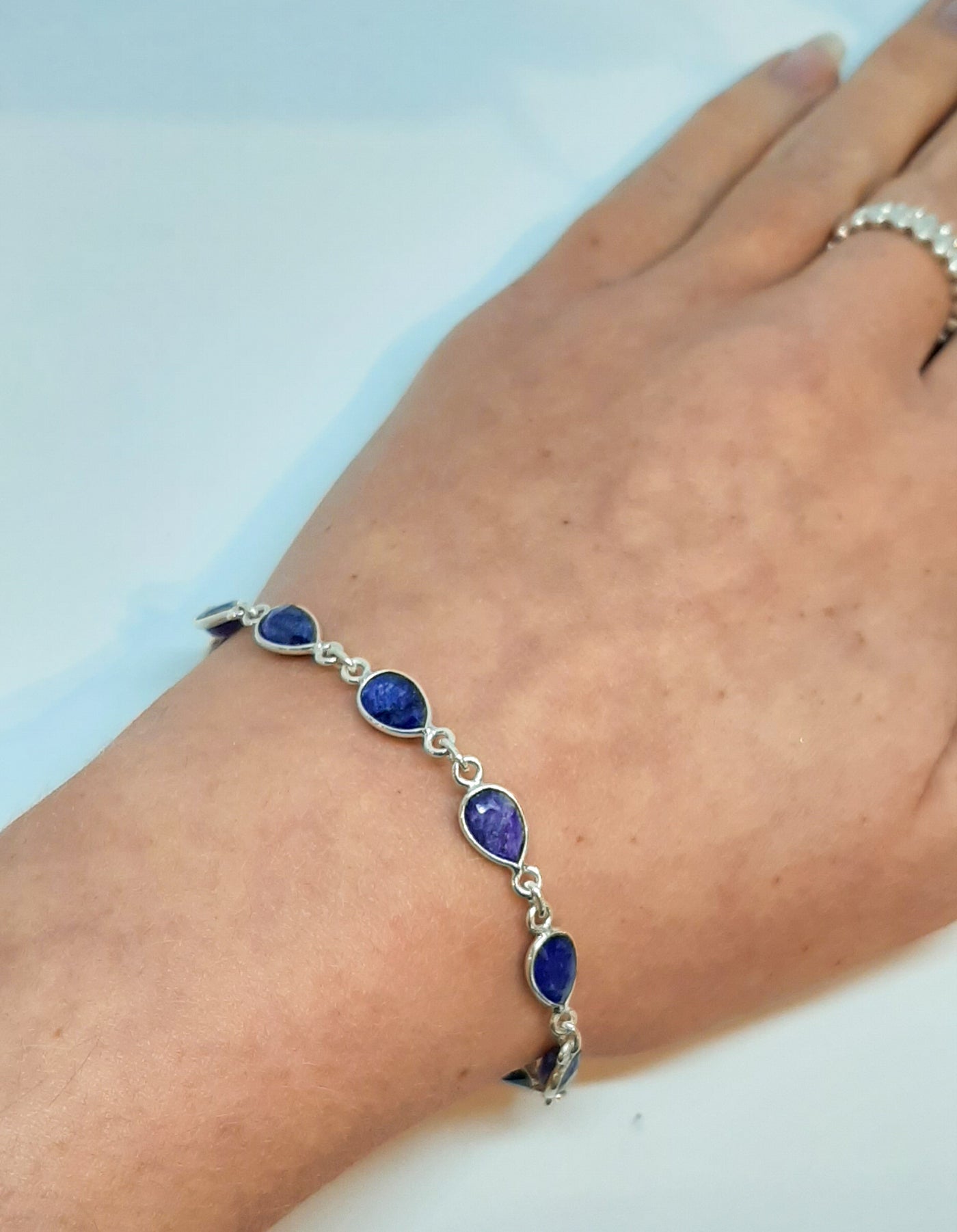 Sapphire Tear Drop Bracelet