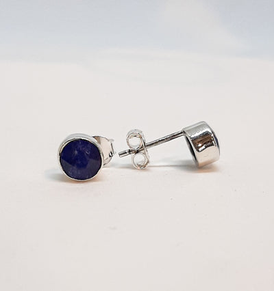 Sapphire Round 6mm Stud Earrings