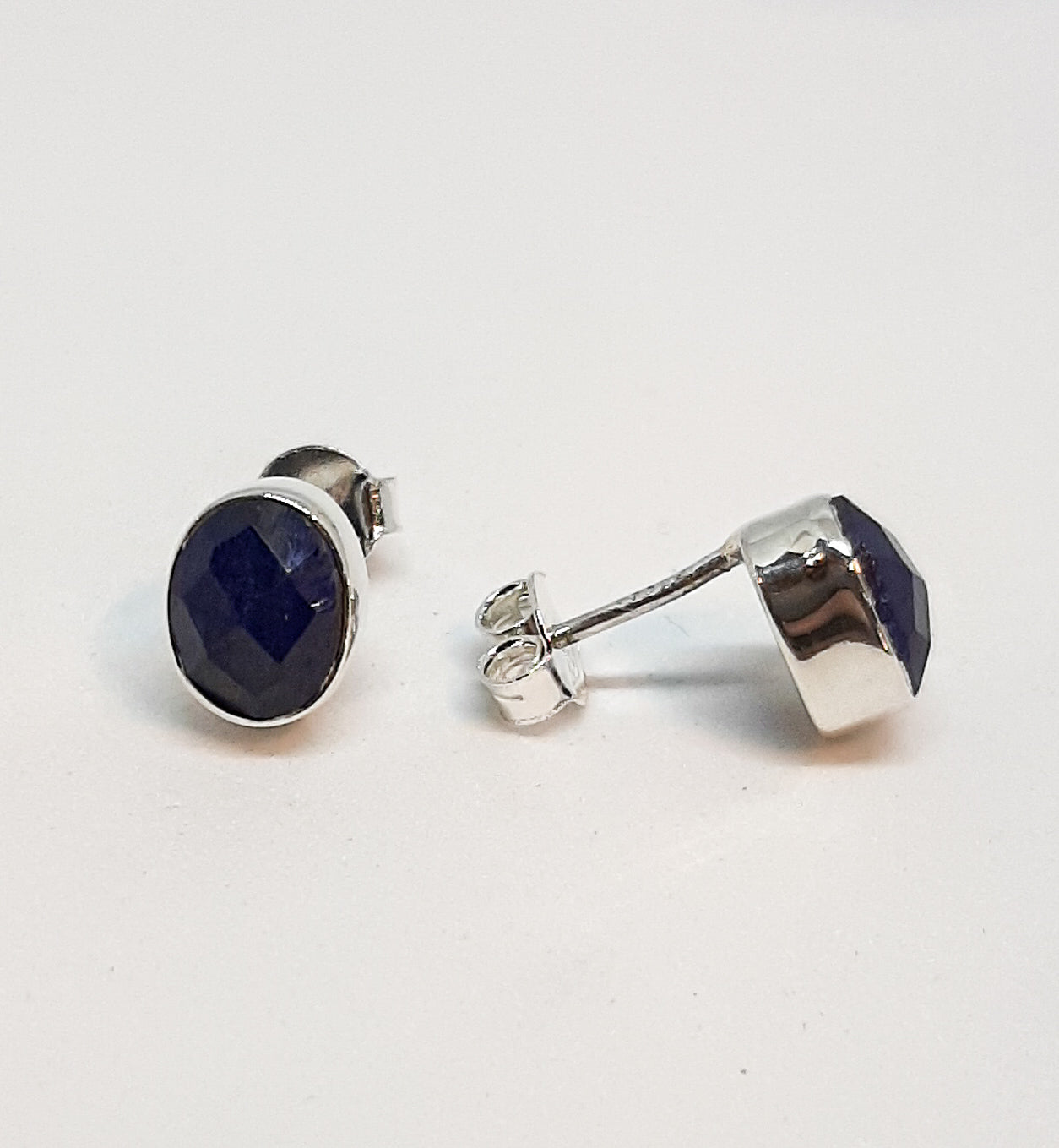 Sapphire Oval Stud Earrings