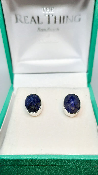 Sapphire Oval Stud Earrings