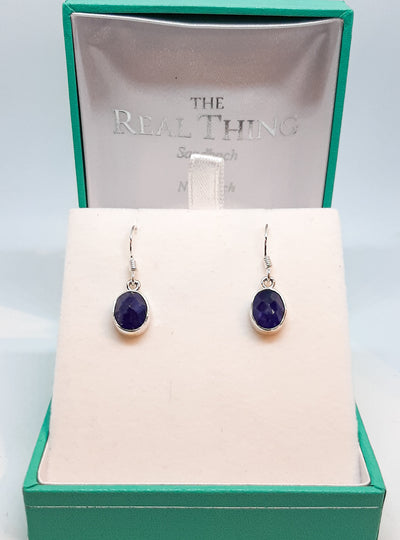 Sapphire Oval Drop Earrings