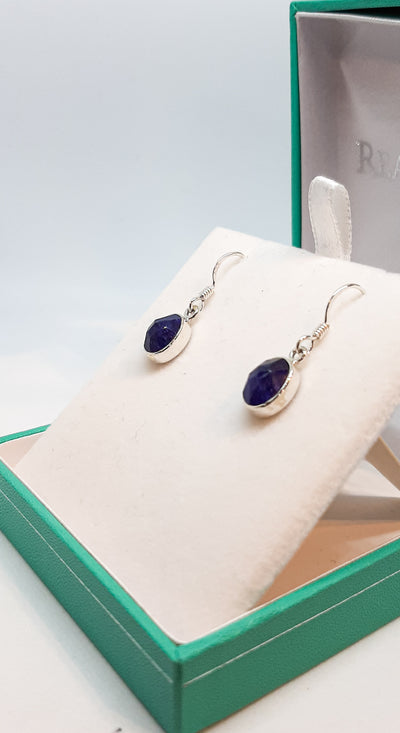 Sapphire Oval Drop Earrings