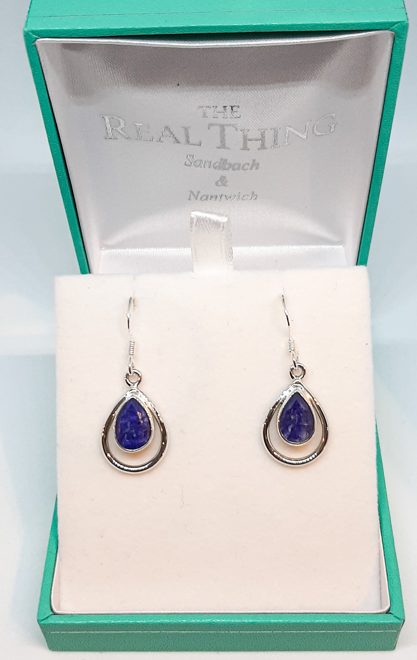 Sapphire Double Tear Drop Earrings