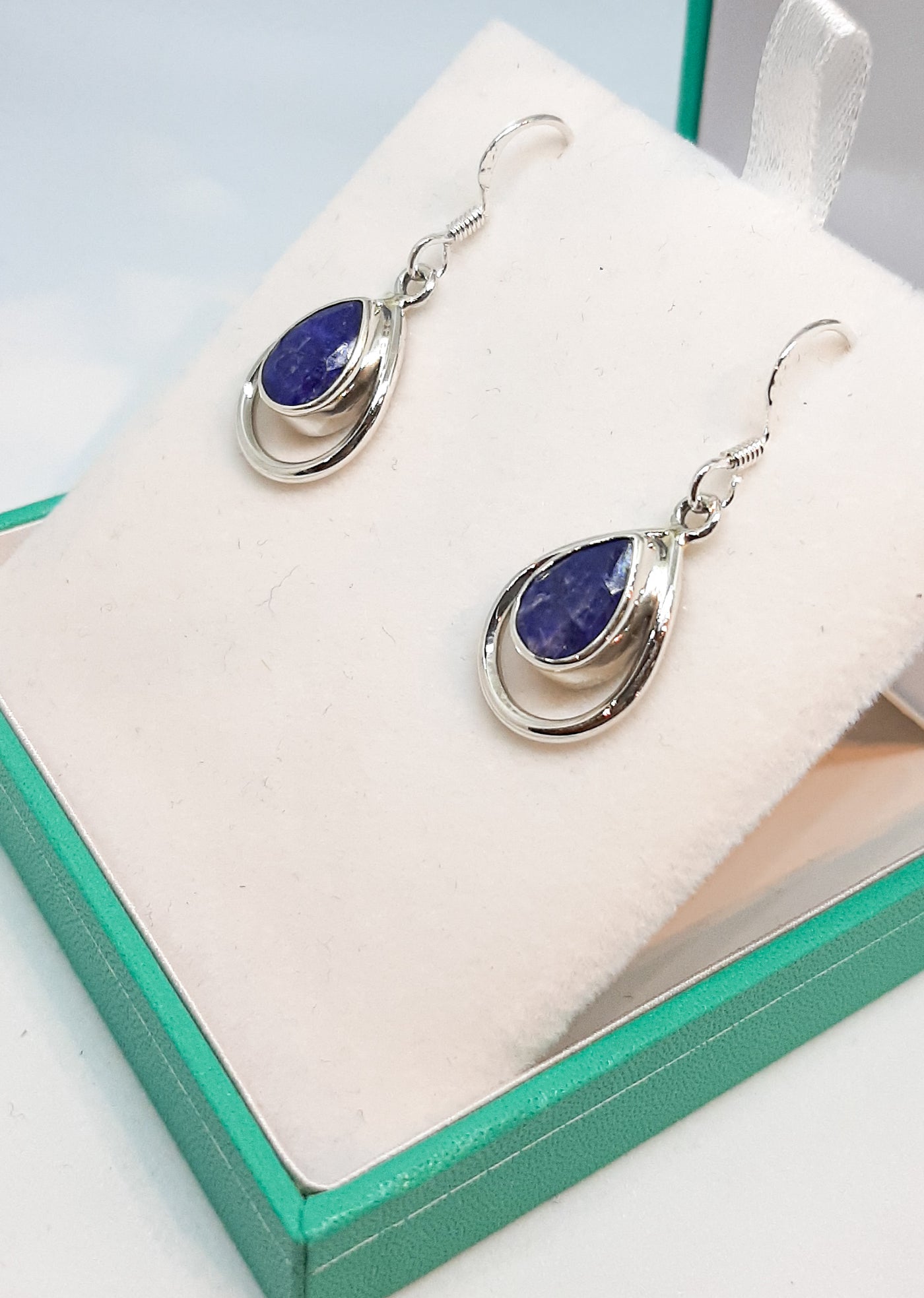 Sapphire Double Tear Drop Earrings