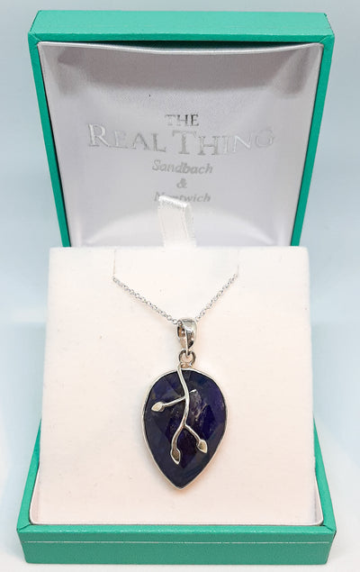 Sapphire Inverted Teardrop Vine Pendant