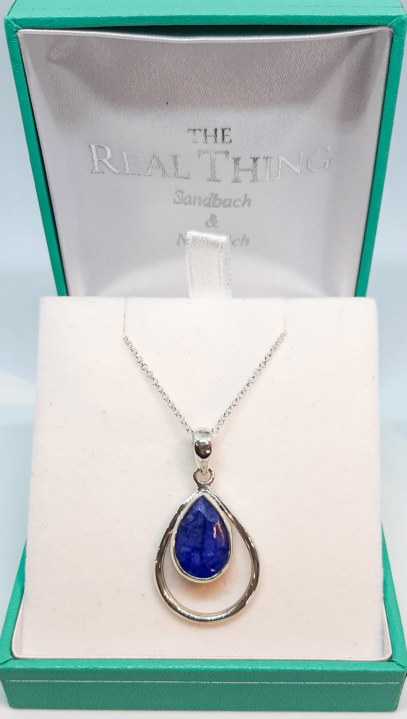 Sapphire Double Tear Drop Pendant