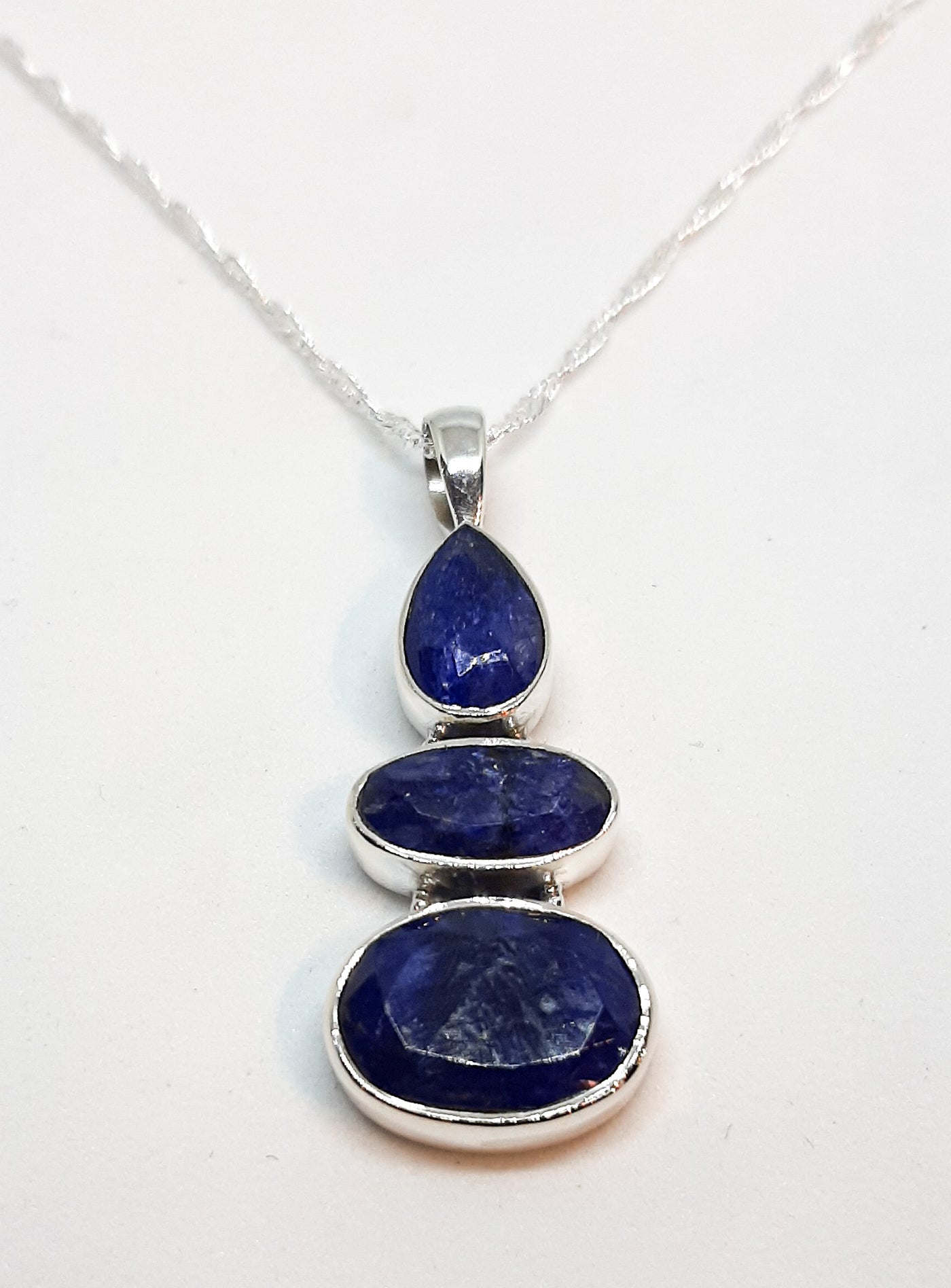 Sapphire 3 Stone Pendant