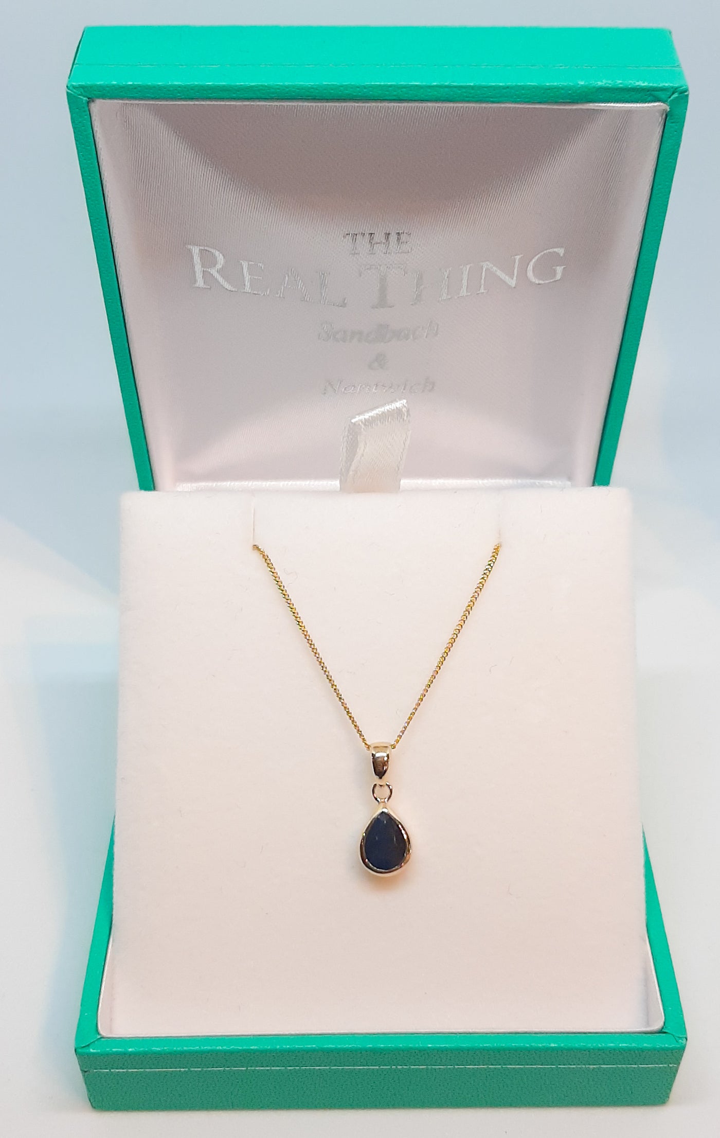 9ct Gold Sapphire Teardrop Pendant