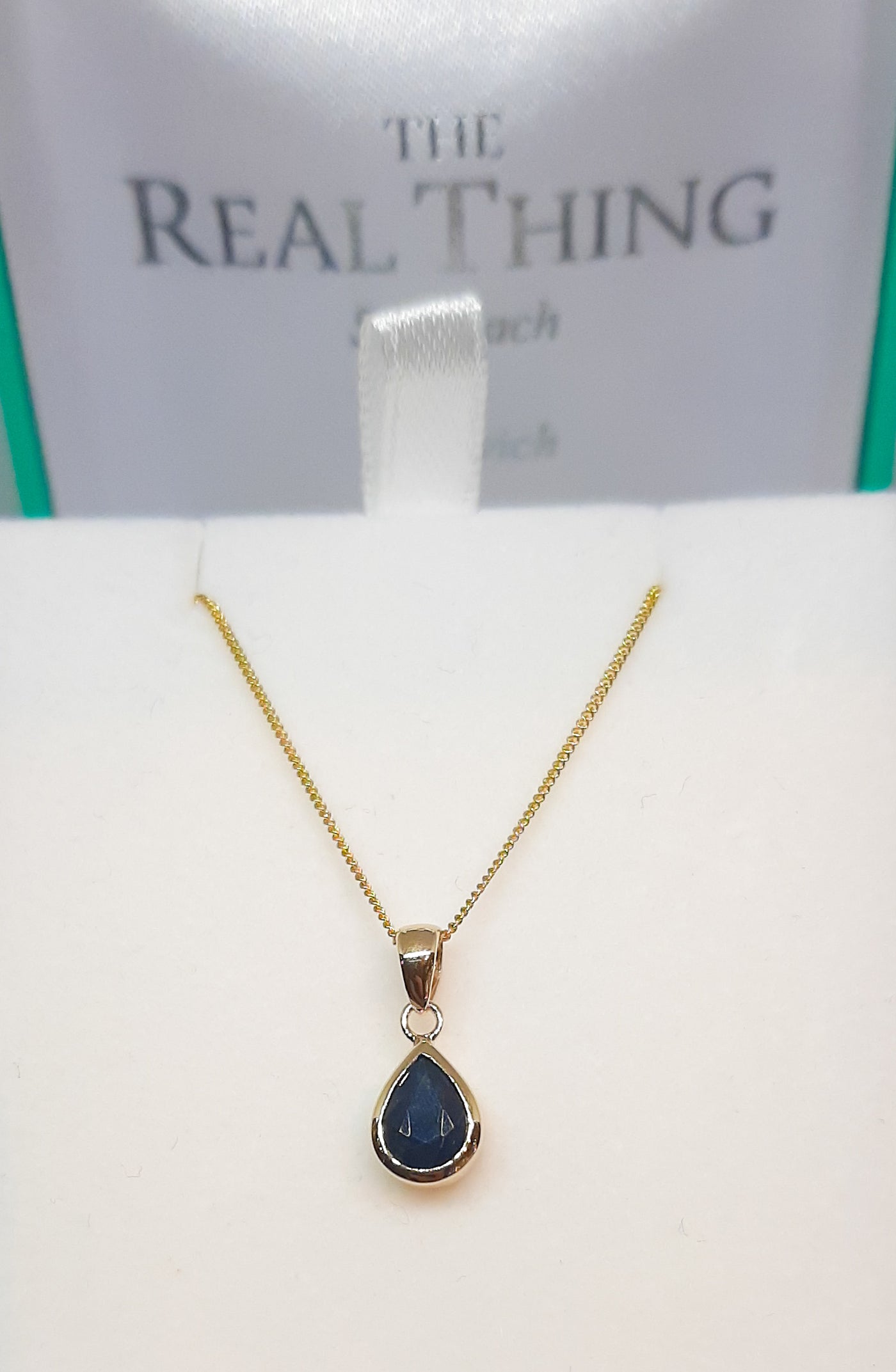 9ct Gold Sapphire Teardrop Pendant