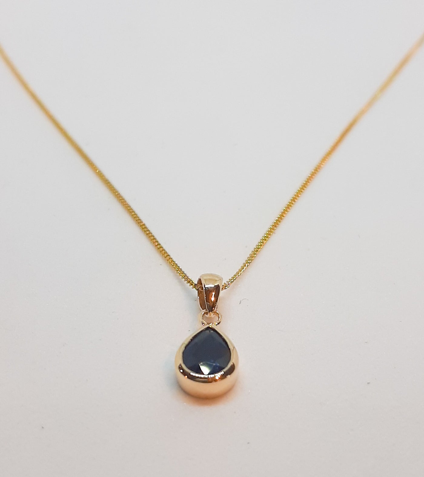 9ct Gold Sapphire Teardrop Pendant